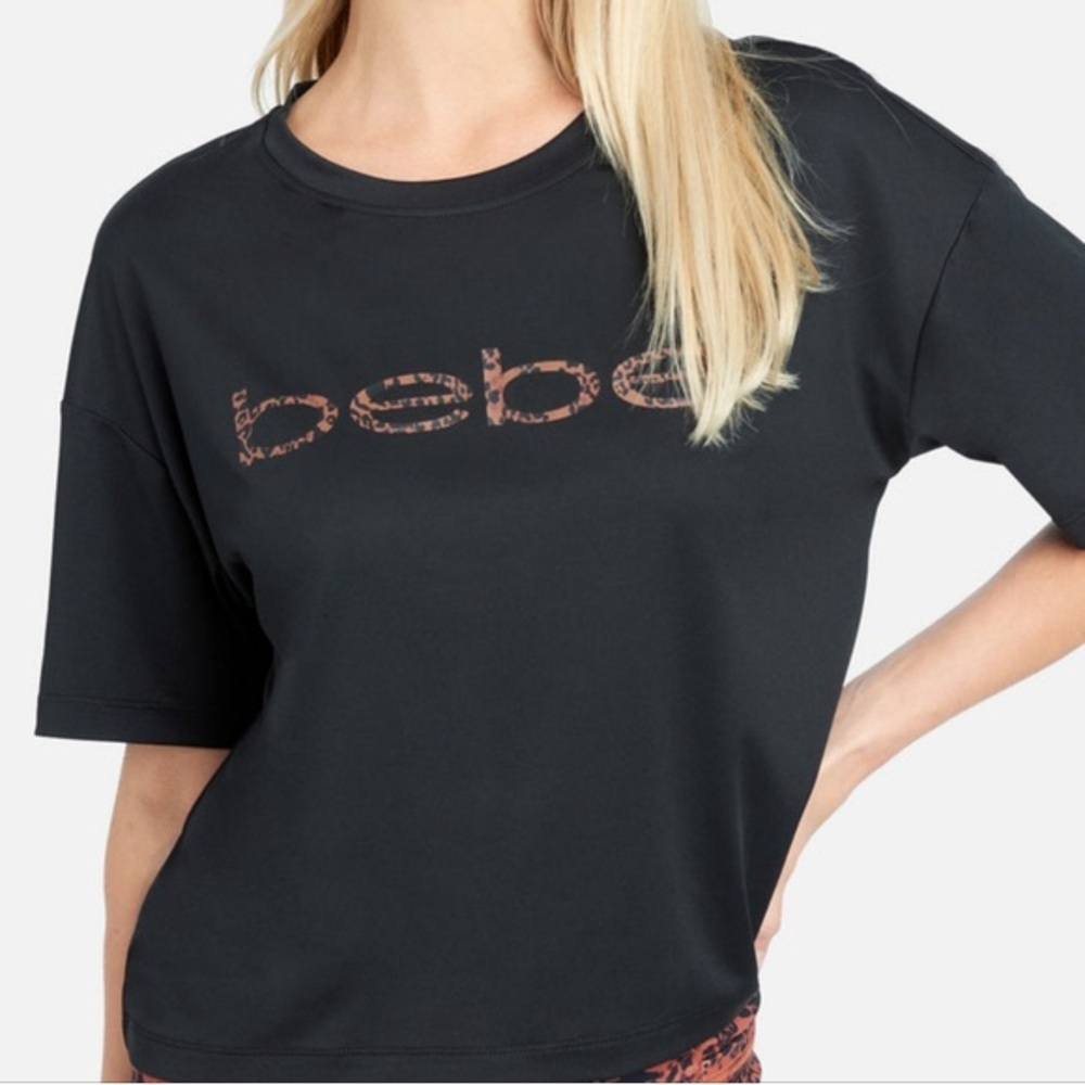 BEBE sport black logo Quick Dry tee